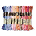 18 Skeins 18 Colors 6-Ply Polyester Embroidery Floss Cross Stitch Threads Segment Gradient Color for Jewelry Making Bracelet Stitching Craft Supply 0.5mm,Blue Pink - color: 18 Skeins,blue Pink