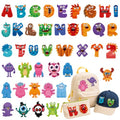 Cinrobiye 41 Pcs Monster Patches Self Adhesive Little Monsters A to Z Alphabet Applique Cute Monsters Themed Chenille Letter Patches Stick on for Clothing Hats Bags Fabric DIY Crafts - style: Monster