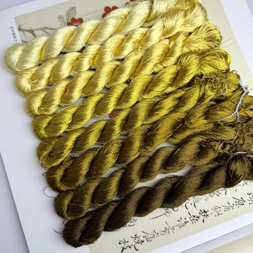 100% Mulberry Silk Embroidery Thread 8 Colors 110m Each (21) - color: 21