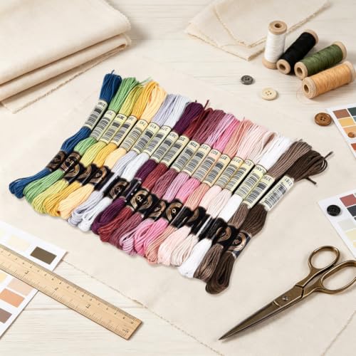 157.5 Yards Cross Stitch Floss Embroidery Thread for Hand Sewing - color: Mixed Soft Color