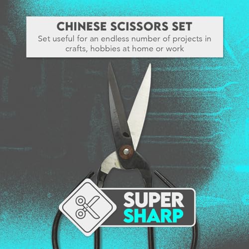 SE Chinese Scissors with Super Sharp Edges Suitable for Embroidery, sewing, Craft, Art Work, and Everyday Usage (6-Inch) - size: 6-Inch