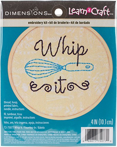 Dimensions 'Whip It' Short N' Sweet Mini Embroidery Kit for Beginners, 4'' - color: Whip It