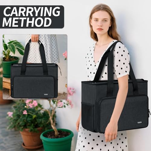 GMAK Embroidery Storage Bag, Embroidery Project Storage Carrying Tote Bag - color: Black