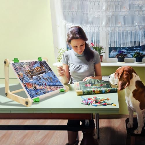 2 Pack Adjustable Wooden Embroidery Stands for Cross Stitch w 2 Sizes Rods