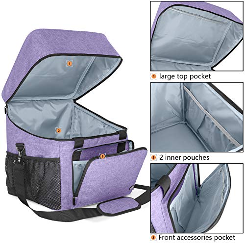 LUXJA Serger Machine Carrying Case with Bottom Wooden Board, Purpe - color: Purple