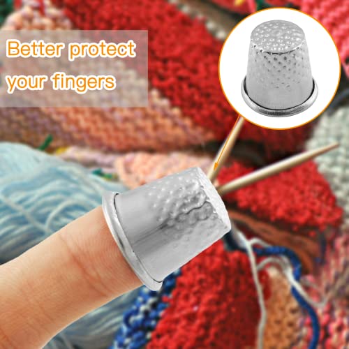 Coufce 30 Pcs Silver Metal Sewing Thimble - color: silver
