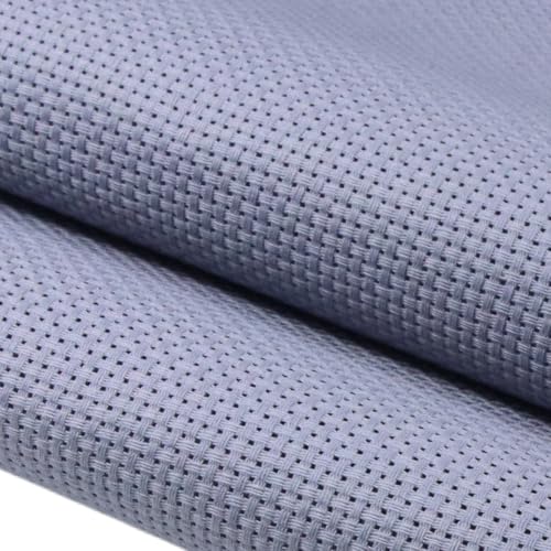 KCS 19" x 28"(48cmx72cm) 11CT Counted Cotton Aida Cloth Cross Stitch Fabric (Light Steel Grey) - color: Light Steel Grey
