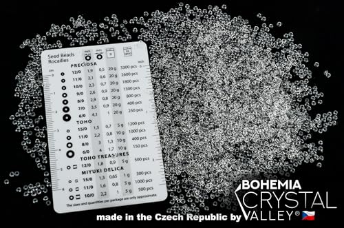 1800 pcs (0.7oz=20g) Preciosa Ornela Seed Beads 10/0 (2.3mm-0.8mm Hole), Rocailles for Embroidery, Bracelets, DIY and Other Craft, Transparent colorless Crystal 00050 - color: Crystal (00050)