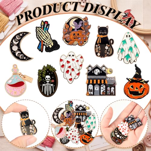 Wavyknot 10pcs Halloween Needle Minder Magnetic Pumpkin Ghost Needle Keeper - style: Halloween