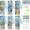 NEGEKFKX 6 Pcs Beach Cross Stitch Bookmark Kit for Adult Beginners - color: Cross stitch bookmark-17