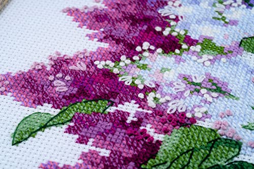 RIOLIS 2030 Lilac Blossoms Counted Cross Stitch Kit 15.75 x 15.75 in