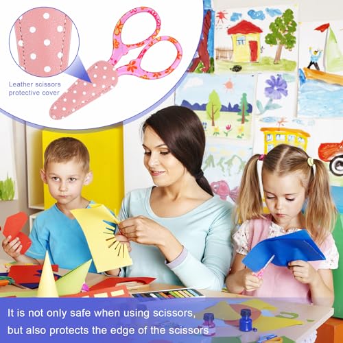 Therwen 6 Pcs 3.6" Embroidery Scissors, Artificial Leather Cover, Colorful - style: Colorful