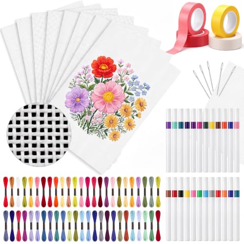 Mifoci 91 Pcs 18 Mesh Needlepoint Canvas Kit, 8 Pcs 12"x18" Blank Mesh - size: 12x18 Inch