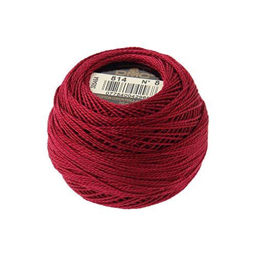 DMC Pearl Cotton Balls, Size 8, Dark Garnet - color: Dark Garnet, style: 8 Thread Count