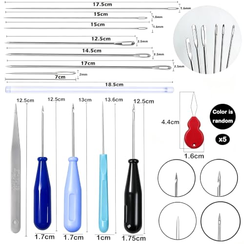 TYMKLMZG 17PCS Big Hole Long Needle for Silicone Taper molds,Hook Punch Needle, Candle Tool Inserting Wick,Awl for Candle Making,Long Needle to Poke Hole in Silicone Mold - color: 17PCS