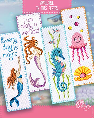 Povitrulya Counted Cross Stitch Kit 'Jellyfish' - DIY Embroidery Bookmark Under the Sea - color: JellyFish