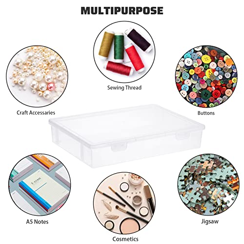 BTSKY Clear Plastic Storage Box with Flap Lid,2 Pack Medium-10.8"x7.9"x2.1" - size: Medium-2 Pack
