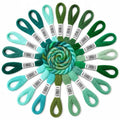 Embroidery Thread & Floss, 20-Color Lake Blue Series, 8 Meters/Skein (160M Total), for Friendship Bracelets, Cross Stitch & Tassels