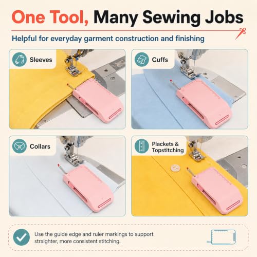 Magnetic Sewing Machine Sleeve Tool,Magnetic Seam Guide for Sewing Machine. - color: Pink