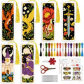 ACRNIGHEET 6PCS Cross Stitch Bookmark Kit for Beginner Fairy Tale Stamped Cross Stitch Kits Needlepoint Kit for Adults DIY Tassel Embroidery Bookmark Kits with Instructions Craft Gift 8.5"x3" 11CT - style: Fairy Tale Patterns