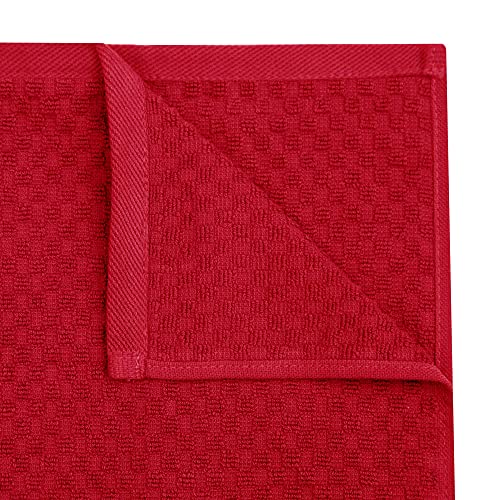 COTTON CRAFT Amazing Kitchen Towel - 12 Pack 100% Cotton Waffle Terry Towel - color: Red, size: 12 Pack