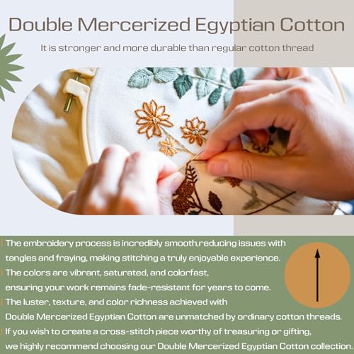 Double Mercerized Egyptian Cotton Embroidery Floss 8.75 Yards Per Skein for Cross Stitch Thread, Friendship Bracelets Floss, Craft Floss, Embroidery Floss Set (Set 24C (24 Skeins)) - color: Set 24C (24 Skeins)
