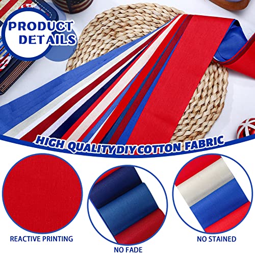 Hosuly 40 Pcs Solid Red White Blue Cotton Jelly Fabric Quilting Strips Roll - color: Patriotic