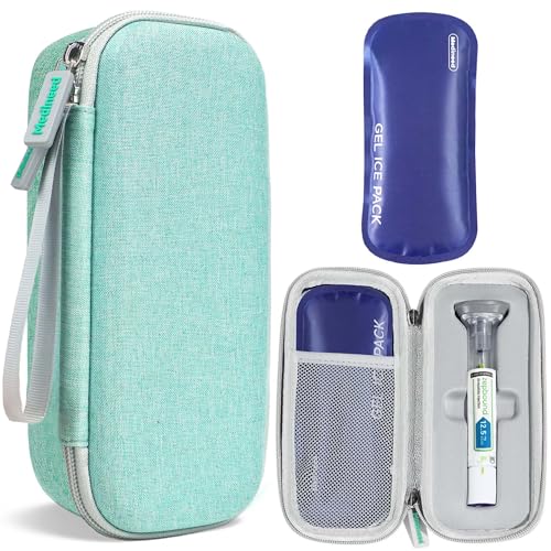 Medineed Custom-Fit Travel Case for 2 Zepbound Pen, TSA Approved - color: Green-Small