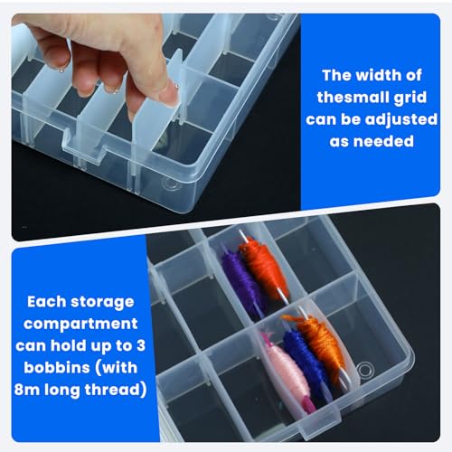100 Pcs Embroidery Floss Bobbins, Cross Stitch Thread Storage Set, Embroidery Floss Organizer with Bobbin Winder, Thread Organizer Box for DIY Craft Sewing Needlework Storage