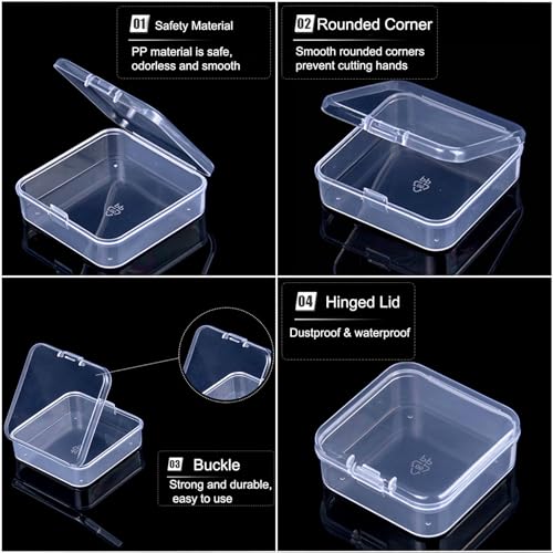 Bead Organizer Box, 30pcs Small Clear Plastic Storage Containers, Craft Storage Box Features Hinged Lid and Labels, Mini Boxes for Bracelets, Jewelry, Diamonds, Clay Beads, Screws, Seeds, Small Parts - size: 1 Pack 30 Pcs