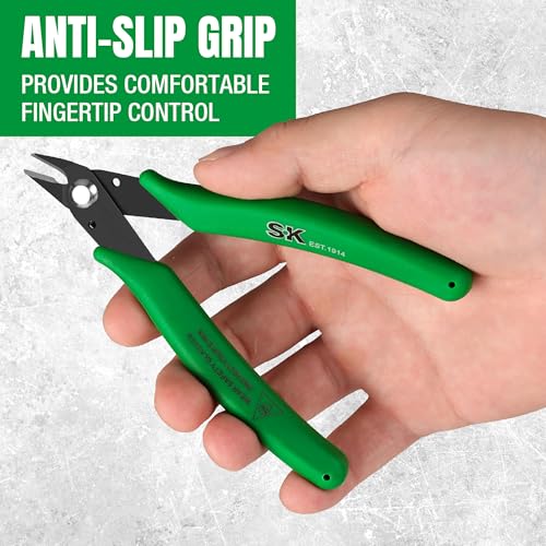 SK 2-Piece Precision Flush Cutters Pliers Set, Mini Wire Cutters