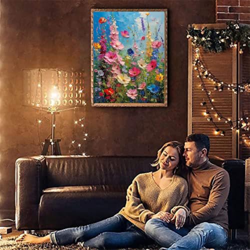 Tiwabb Wildflower Stamped Cross Stitch Kits for Adults Beginners - color: Wildflowers