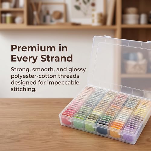 Huacan Embroidery Floss with Storage Box - 120 Colors Stitching Threads Sewing Kits DIY Cross Stitch Threads Set for Adults Beginner (120 Color) - color: 120 Color