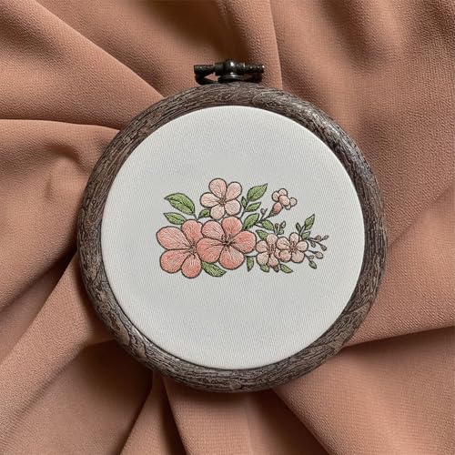 ORIGACH 4 Sheets Large Water Soluble Embroidery Patterns Stabilizers - Pre-Printed Floral, Plants, Mushroom & Bonsai Designs - Stick & Stitch Embroidery Paper for Hand Sewing Lovers - color: Floral Plants Mushroom & Bonsai