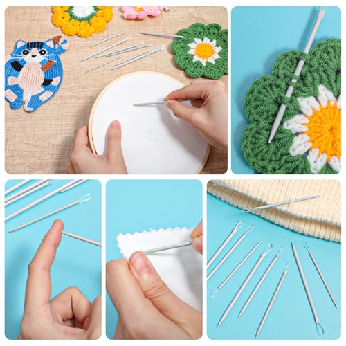 9 PCS Wool Yarn Needles, Darning Needle Nylon Thread Rope Threader Large Eye Tapestry Needle for Weave Hand Weaving Sweater Tools Accessories for Sewing Knitting Crochet Yarn Embroidery