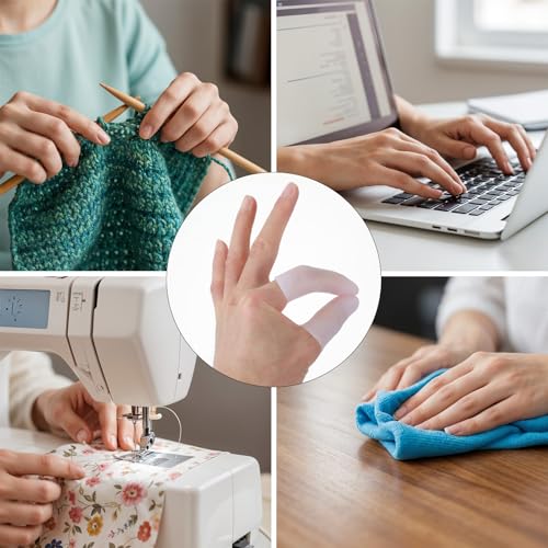 Ouligay 20PCS Gel Finger Cots Silicone Finger Protectors Rubber Fingers Tips Finger Covers Thumb Guard Breathable Fingertip Protector for Cracking Calluses Blisters Protect