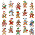 Tondiamo 20 Pcs Christmas Diamond Painting Keychain Kits 5D DIY Diamond Art Pendants Double Sided Hanging Key Chains for Christmas Party Decoration DIY(Gingerbread Man Style) - style: Gingerbread Man Style