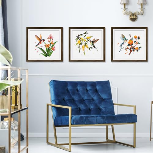 ERKOON 3 Sets Embroidery Kit, Hummingbird Cross Stitch Set for Include Embroidery Cloth Hoops Threads for Craft Lover Hand Stitch (Hummingbird) - color: Hummingbird
