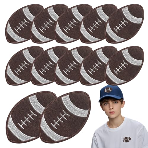 12Pcs Rugby Iron on Patches, Iron on Embroidered Applique Patches for Jackets, Hats, Backpacks, Jeans - color: 12pcs Rugby