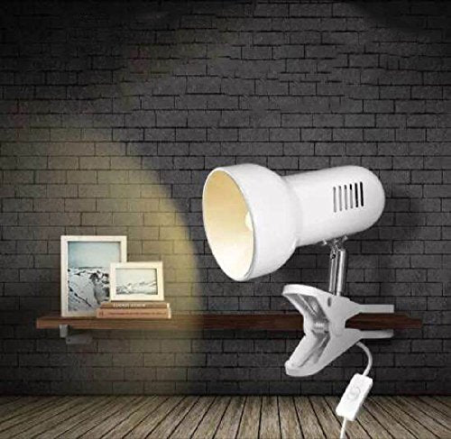 RONG&LAN Clip lamp,360° Rotation Clip on Lamp Portable Book Reading Light,Clamp on Desk/Table/Bunk Bed/Cupboard Home Lighting, (Desk lamp,Seven Colors for Your Choice) (Black.R-86) - color: Black