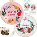 Nuberlic 2 Pack Funny Embroidery Kit for Beginners Adults