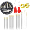 30Pcs Hand Sewing Needles 6 Sizes Large Eye Embroidery Steel Needles Kit with 2 Threaders for DIY Craft Projects,Quilting,Darning Handsewing,Sewing Repair