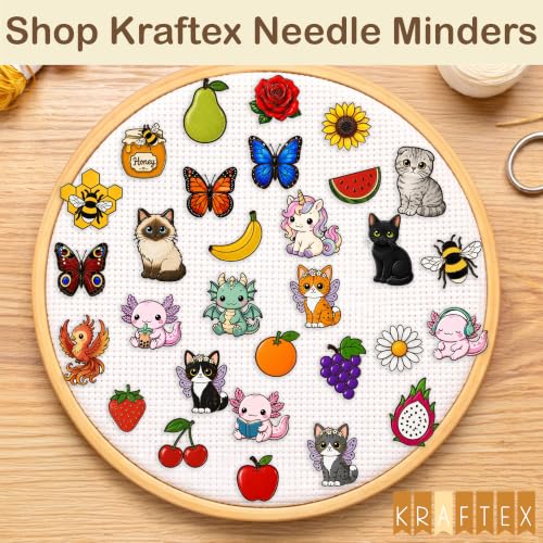 Kraftex Magnetic Needle Minder. Needleminder for Embroidery & Sewing. Cute Needlepoint Accessories. Magnetic Needle Holder for Cross Stitch. Cute Magnet Pin Gift - color: Cats 2