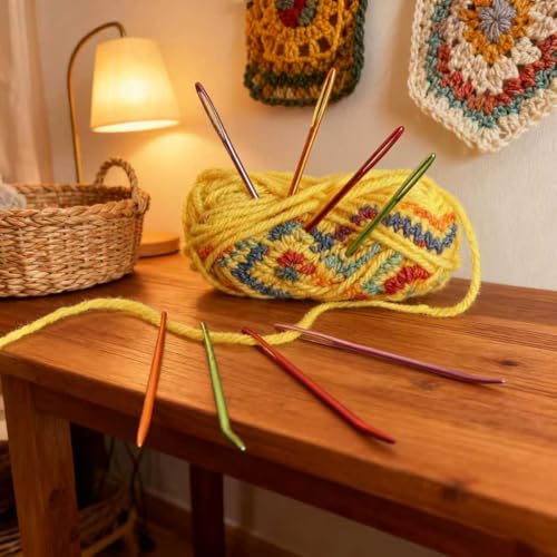 KaiserNgu 26PCS Yarn Needles, Large Eye Tapestry Needles for Crochet Repair, Blunt and Sharp Darning Needles with Solid Wood Case