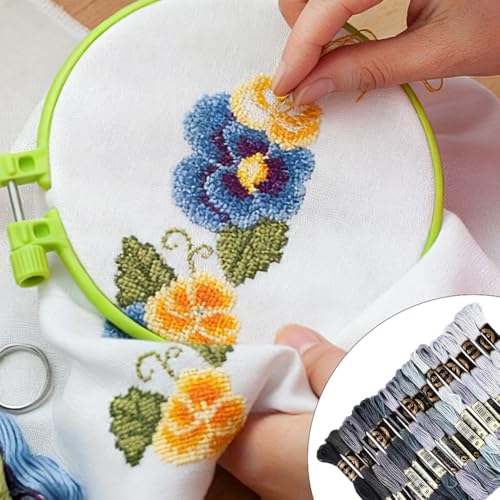 18 Skeins 157.5 Yards Variegated Cross Stitch Floss Colorful Polyester Friendship Bracelet String Gradient 6 Ply Embroidery Thread Bulk for Sewing Making Jewelry Needlecraft Knitting DIY - color: Color Mixing