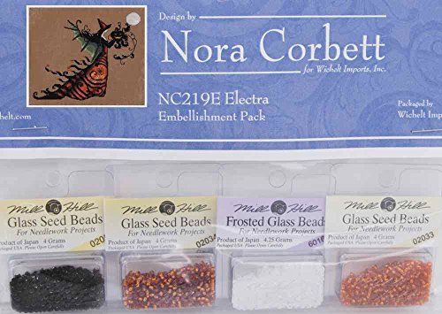 Mirabilia Electra LINEN Kit Beaded Counted Cross Stitch by Nora Corbett Designs NC219 Bewitching Pixies (Bundle: Chart, Fabric, Beads)
