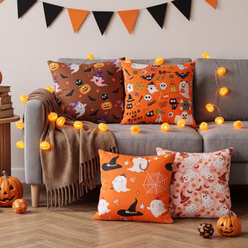 6 Pcs 18 x 21 Inches Halloween Cotton Fabric Precut Quilting Fabric Bundles Solid Colors Quilt Material for DIY Craft Sewing Embroidery - color: Halloween