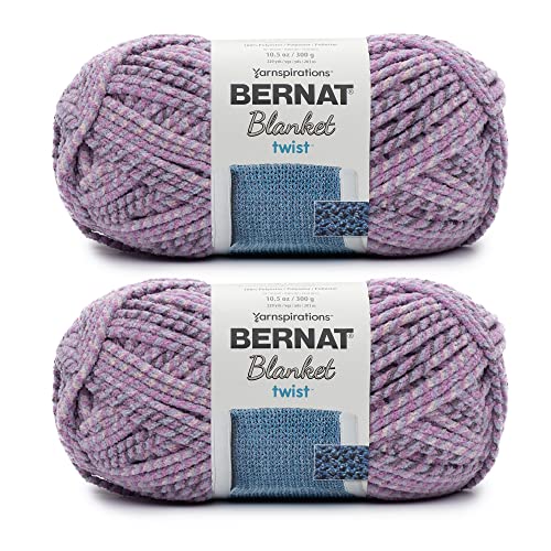 Bernat Blanket Twist Yarn for Crocheting & Knitting, Purple Haze, 2-Pack - color: Purple Haze, size: 2 Pack, style: BLANKET TWIST