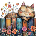 Cat Flowers Stamped Cross Stitch Kits for Adults Beginner, Counted Cross Stitch Kits Printed Stitching Cute Patterns Dimensions Needlepoint Art Crafts Embroidery Kits for Adults - color: Cross Stitch-1222-3