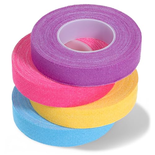 4 Rolls Thimble Tape, Adjustable Finger Protectors for Hand Embroidery Quilting Self-Adhesive Fabric Thimbles for Hand Sewing, Knitting Bandage for DIY Notions & Supplies